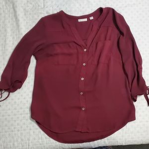 Medium Burgundy 3/4 Blouse New York and Company